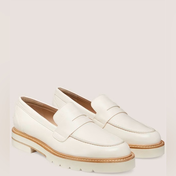 Stuart Weitzman White Parker Lift Loafer Size 5 - worn less than 5 times - Picture 5 of 13